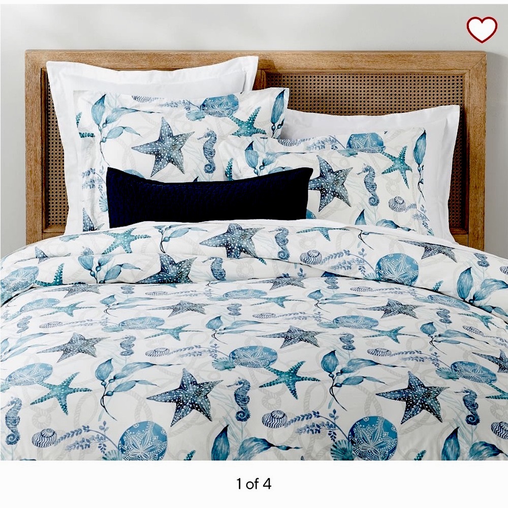 Pottery Barn Duvet Cover and Two Queen Pillow Shams Set